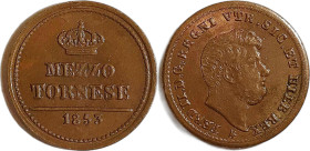 Napoli. Ferdinando II di Borbone 1853 mezzo tornese Cu. Gig., 320.
FDC
