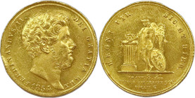 Napoli. Ferdinando II di Borbone 1854 6 ducati Au. Bel metallo lucente, colpetti sul ciglio. Gig., 37. Rarissimo.
SPL+/qFDC