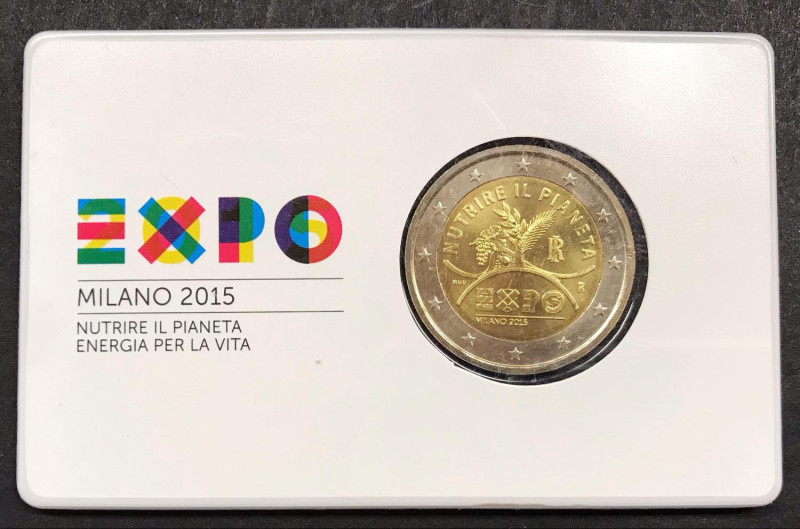 Repubblica italiana. 2015 € 2. EXPO. In folder.
FDC