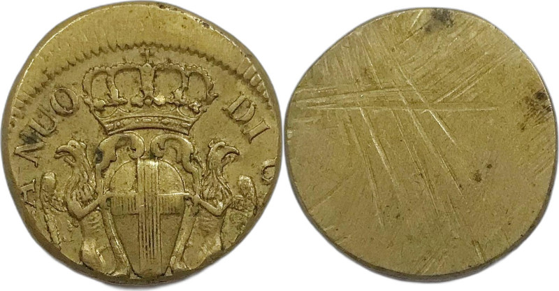 Genova. Dogi Biennali 1637-1677 peso monetale della doppia d'oro AE gr. 3,16.
B...