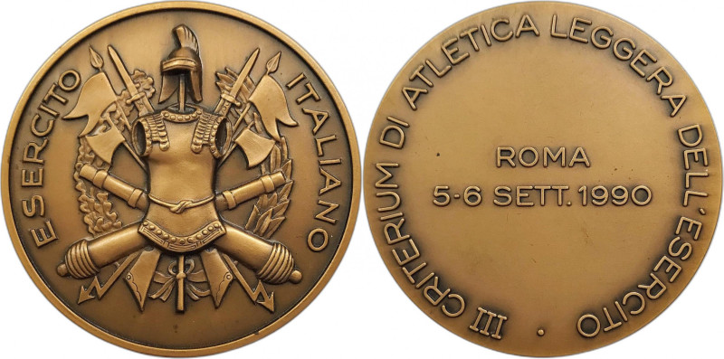 Roma. 1990 Atletica leggera esercito medaglia AE mm. 50 gr. 56,36.
FDC