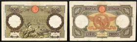 Regno d'Italia. Vittorio Emanuele III 02/11/1937 lire 100. Gig., 19/14.
BB