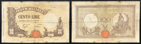 Regno d'Italia. Vittorio Emanuele III 09/12/1942 lire 100. Gig., 21a.
MB