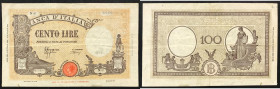 Regno d'Italia. Vittorio Emanuele III 08/10/1943 lire 100. Gig., 24a.
BB