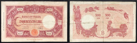 Repubblica italiana 20/11/1946 lire 500. Gig., 37b. Rara.
qBB