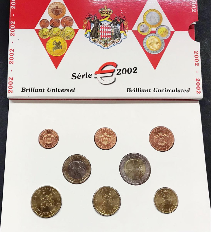 Principato di Monaco. 2002 serie zecca 8 valori in confezione.
FDC