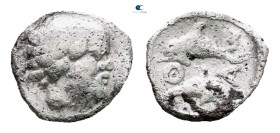 Islands off Thrace. Thasos circa 412-404 BC. 
Tritartemorion AR

9 mm, 0,38 g



Nearly Very Fine