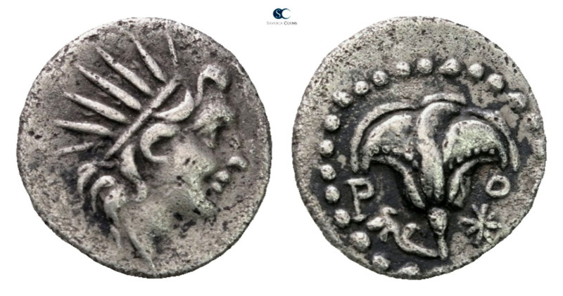 Islands off Caria. Rhodos circa 188-84 BC. 
Diobol AR

10 mm, 0,86 g



V...