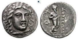 Satraps of Caria. Halikarnassos. Maussolos 377-352 BC. 
Drachm AR

15 mm, 3,57 g



Good Very Fine