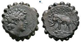Seleukid Kingdom. Antioch on the Orontes. Antiochos VI Dionysos 144-142 BC. 
Serrate Æ

21 mm, 6,64 g



Very Fine