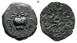Judaea. Jerusalem or Samarian mint. Herodians. Herod I (the Great) 40-4 BC. 
Prutah Æ

17 mm, 2,16 g



Very Fine
