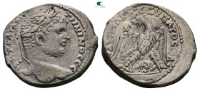 Coele. Damascus. Caracalla AD 198-217. 
Billon-Tetradrachm

27 mm, 14,75 g



Very Fine