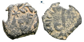Judaea. Jerusalem. Procurators. Pontius Pilate AD 26-36. 
Prutah Æ

15 mm, 1,38 g



Fine