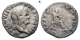 Vespasian AD 69-79. Rome
Denarius AR

18 mm, 2,50 g



Good Fine