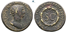 Trajan AD 98-117. Struck in Rome for circulation in Seleucis and Pieria
Dupondius Æ

23 mm, 8,23 g



Nearly Very Fine