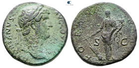 Hadrian AD 117-138. Rome
Sestertius Æ

30 mm, 20,95 g

Nearly Very Fine