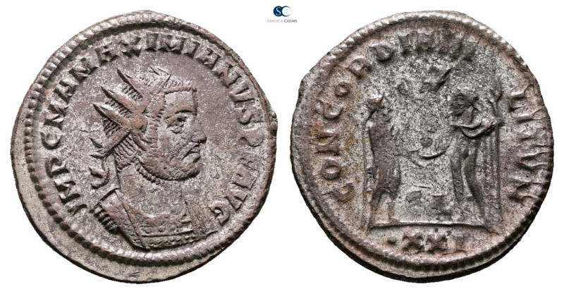 Maximianus Herculius AD 286-305. Heraclea
Antoninianus Æ silvered

22 mm, 4,2...