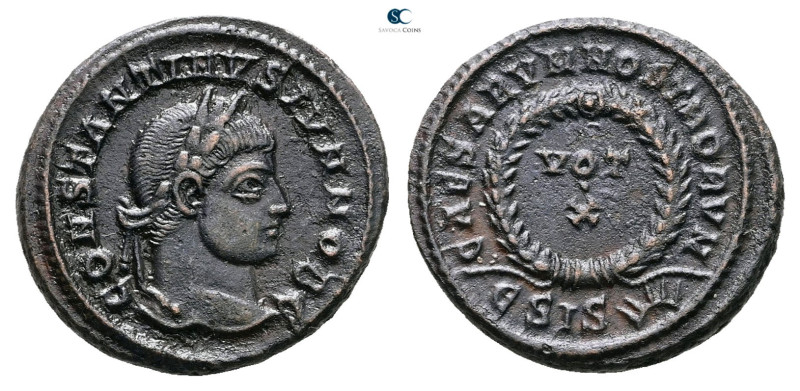 Constantine II, as Caesar AD 317-337. Siscia
Follis Æ

20 mm, 4,33 g



G...