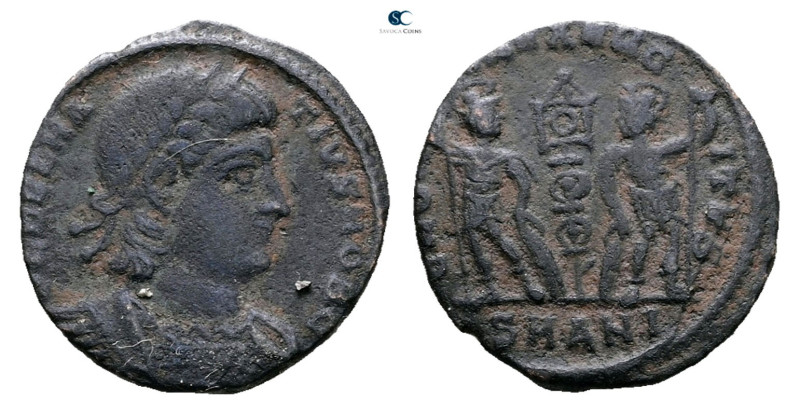 Constantius II, as Caesar AD 337-347. Antioch
Follis Æ

15 mm, 1,57 g



...