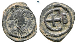 Justinian I AD 527-565. Antioch
Pentanummium Æ

17 mm, 2,14 g



Nearly Very Fine
