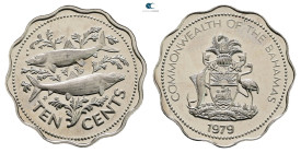 Bahamas. AD 1979. 
10 Cents

 mm, 5,66 g



Proof