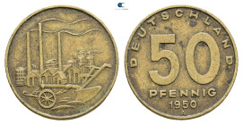 Germany. AD 1950. 
50 Pfennig 1950 A

 mm, 3,38 g



Very Fine