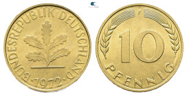 Germany. AD 1972. 
10 Pfennig 1972 F

 mm, 4 g



Uncirculated