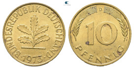 Germany. AD 1973. 
10 Pfennig 1973 D

 mm, 4 g



Uncirculated