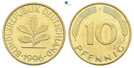 Germany. AD 1996. 
10 Pfennig 1996 F

 mm, 4 g



Uncirculated