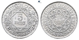 Morocco. AD 1370. 
5 Francs 1370 AH

 mm, 1,86 g



Uncirculated