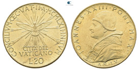 Papal States (Vatican). AD 1962. 
20 Lire

 mm, 3,6 g



Mint State
