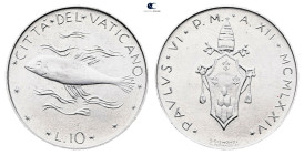 Papal States (Vatican). AD 1974. 
10 Lire

 mm, 1,6 g



Mint State