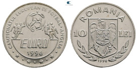 Romania. AD 1996. Soccer Euro 1996
10 Lei

 mm, 4,64 g



Mint State