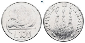 San Marino. AD 1975. 
100 Lire 1975

 mm, 8,0 g



Mint State