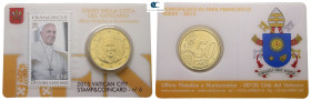 Vatikan. AD 2015. Stamp and Coincard No 6
50 Cent

 mm, g



Uncirculated