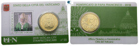Vatikan. AD 2018. Stamp and Coincard No 20
50 Cent

 mm, g



Uncirculated