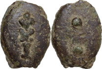 Greek Italy. Uncertain Umbria or Etruria. AE Cast Sextans, 3rd cent. BC. Obv. Club. Rev. Two pellets. HN Italy 54; Haeberlin pl. 81, 40-41; Vecchi ICC...
