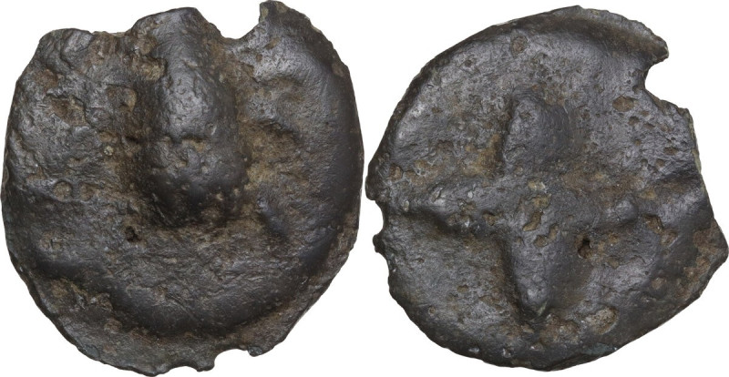 Greek Italy. Central Italy, uncertain mint. AE Cast Semuncia, 3rd century BC. Ob...