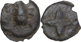 Greek Italy. Central Italy, uncertain mint. AE Cast Semuncia, 3rd century BC. Obv. Beetle. Rev. Sunburst of four rays. Vecchi ICC 318; HN Italy 397; H...