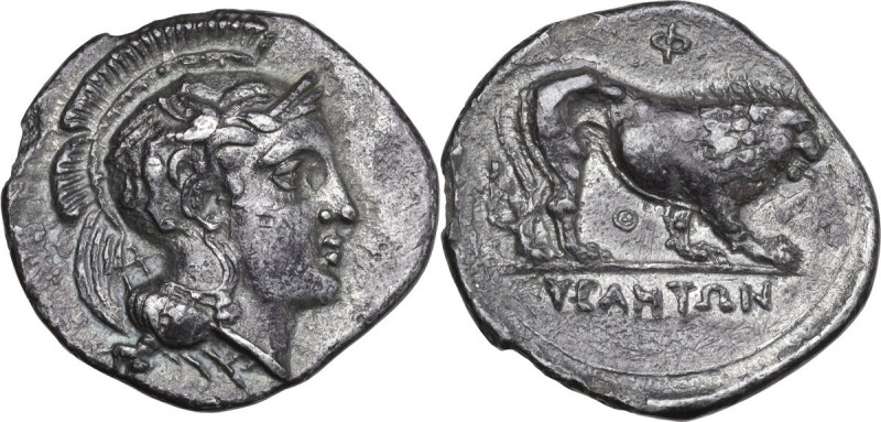 Greek Italy. Northern Lucania, Velia. AR Nomos, c. 340-334 BC. Theta group. Obv....