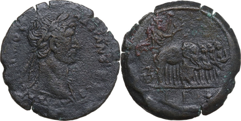 Hadrian (117-138). AE Drachm. Alexandria mint, 118/9 AD. Obv. ΑΥΤ ΚΑΙC ΤΡΑΙANOC ...