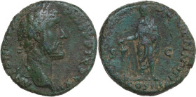 Antoninus Pius (138-161). AE As, 158-159 AD. Obv. ANTONINVS AVG PIVS P P TR P XXII. Laureate head right. Rev. VOTA SVSCEPTA DECENN III / COS IIII. Ant...