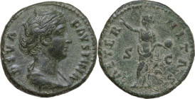 Diva Faustina I (after 141 AD). AE As, Rome mint, 141 AD. Obv. DIVA FAVSTINA. Veiled and draped bust right. Rev. AETERNITAS S C. Providentia, standing...