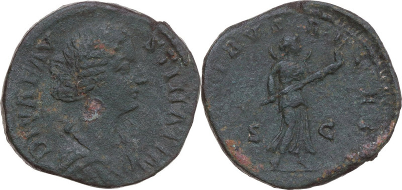 Diva Faustina II (died 176 AD). AE Sestertius. Rome, 175-180. Obv. DIVA FAVSTINA...