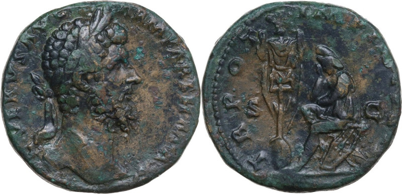 Lucius Verus (161-169). AE Sestertius, Rome mint, struck under Marcus Aurelius, ...