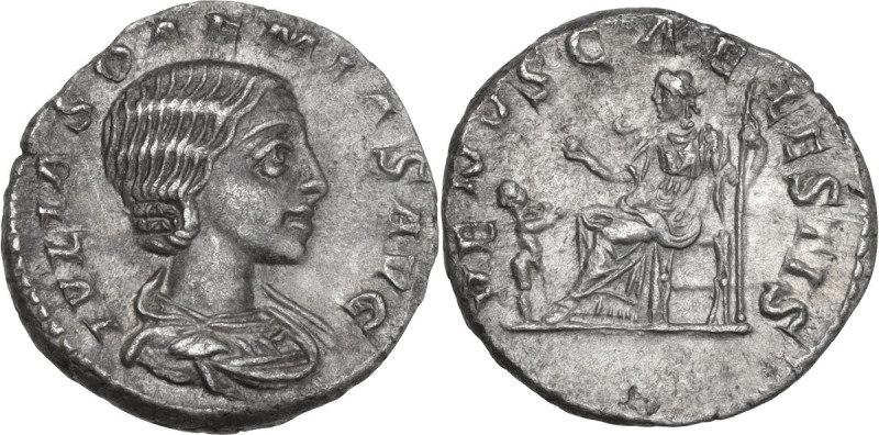 Julia Soaemias, mother of Elagabalus (died 222 AD). AR Denarius, Rome mint, 218-...