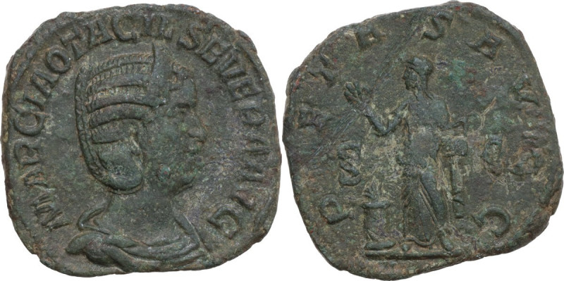 Otacilia Severa, wife of Philip I (244-249). AE As. Obv. MARCIA OTACIL SEVERA AV...