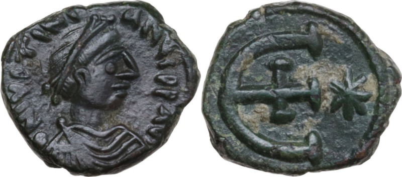 Justinian I (527-565). AE Pentanummium. Theoupolis (Antioch) mint. Struck c. 551...