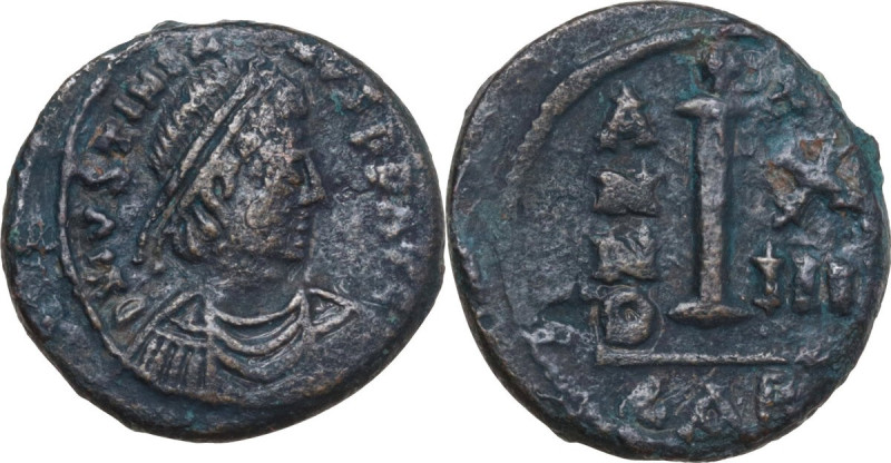 Justinian I (527-565). AE Decanummium, Carthage mint. Dated RY 13 (539/40). Obv....