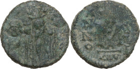 Heraclius, with Heraclius Constantine and Heraclonas (610-641). AE Follis, Ravenna mint, date off-flan. Obv. Heraclius flanked by his sons Heraclius C...
